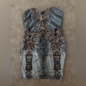 Elegant Black and Gold Embroidered Dress